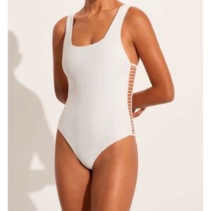 White Acacia One Piece Swimsuit Bikini